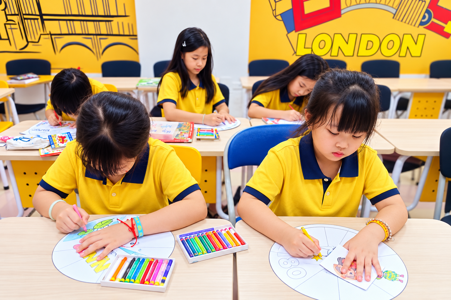 Học viên thực hành tiếng Anh chủ động trong lớp